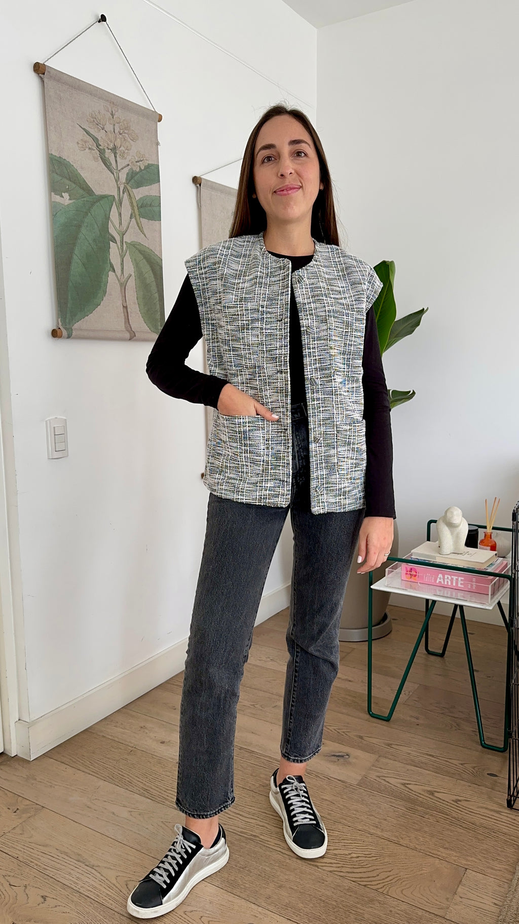 Chaleco Lourdes - Blanco y negro