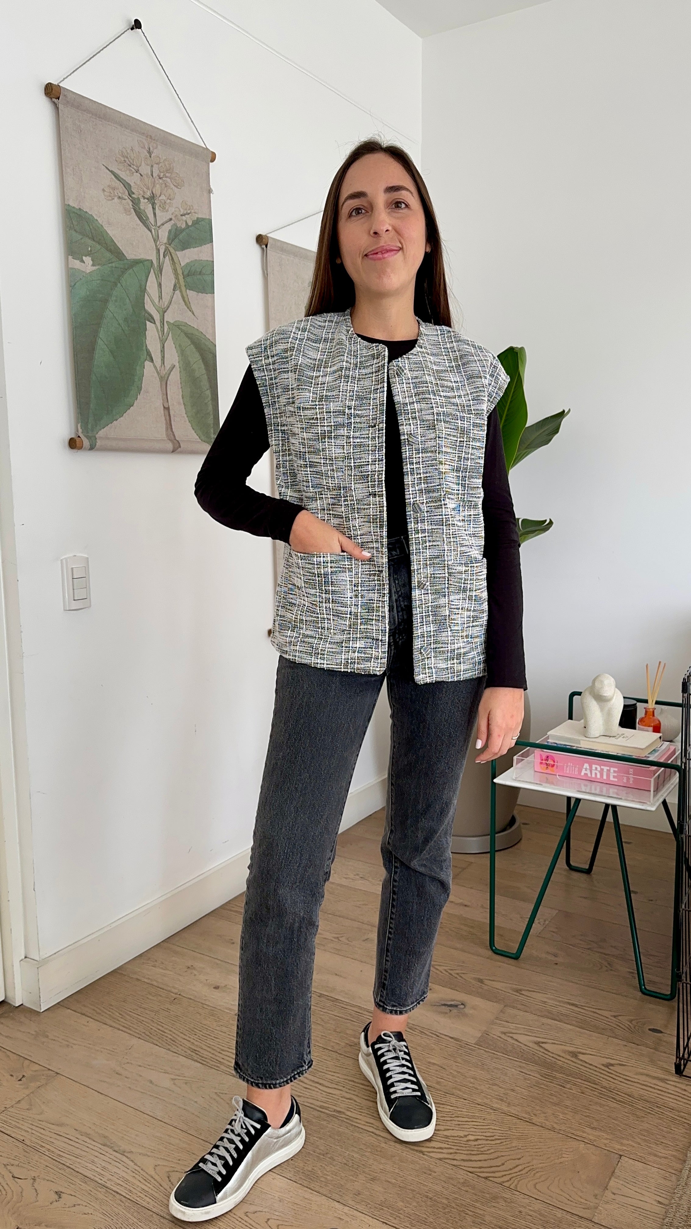 Chaleco Lourdes - Blanco y negro