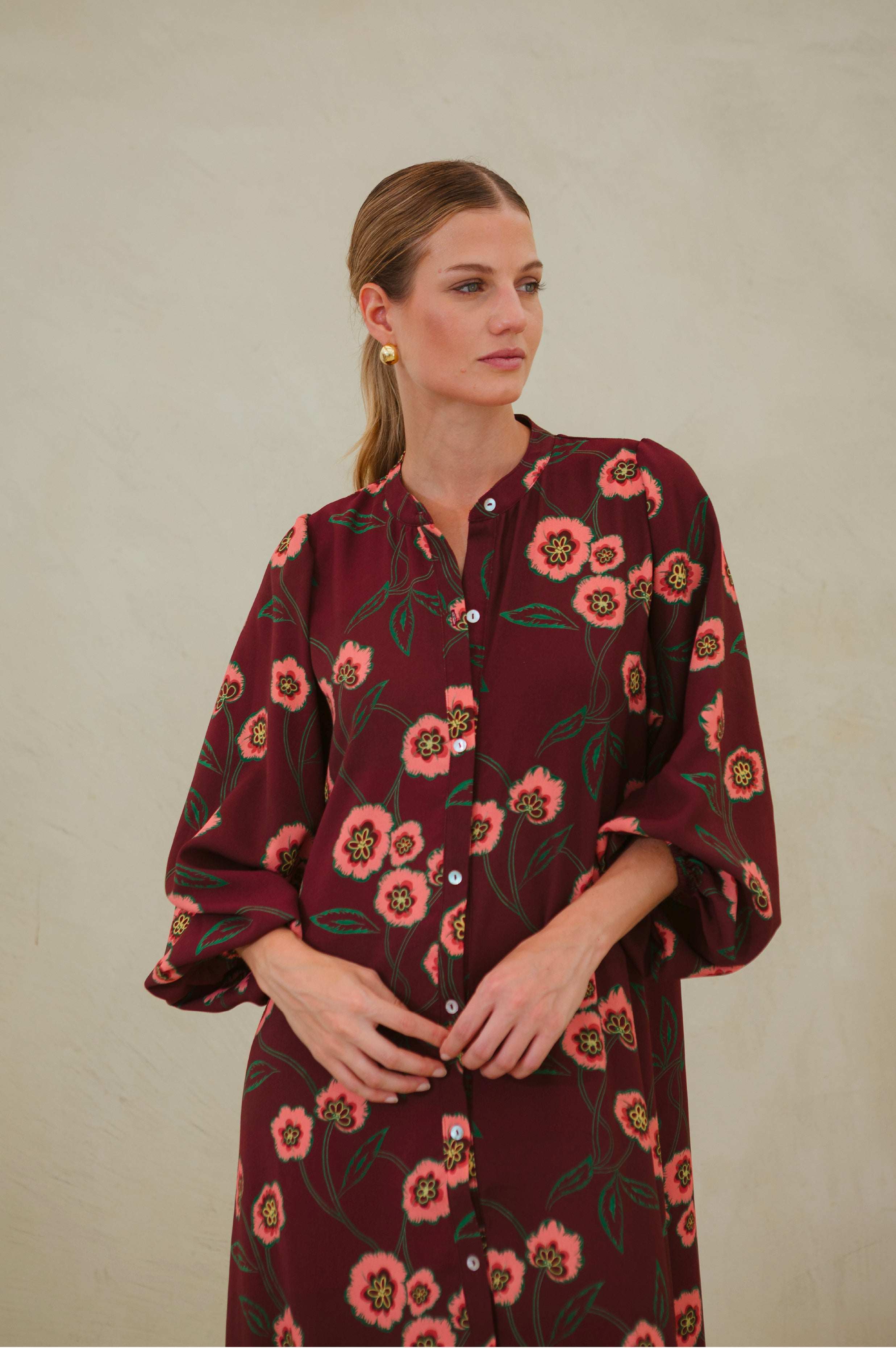 Vestido Sabina - Guinda