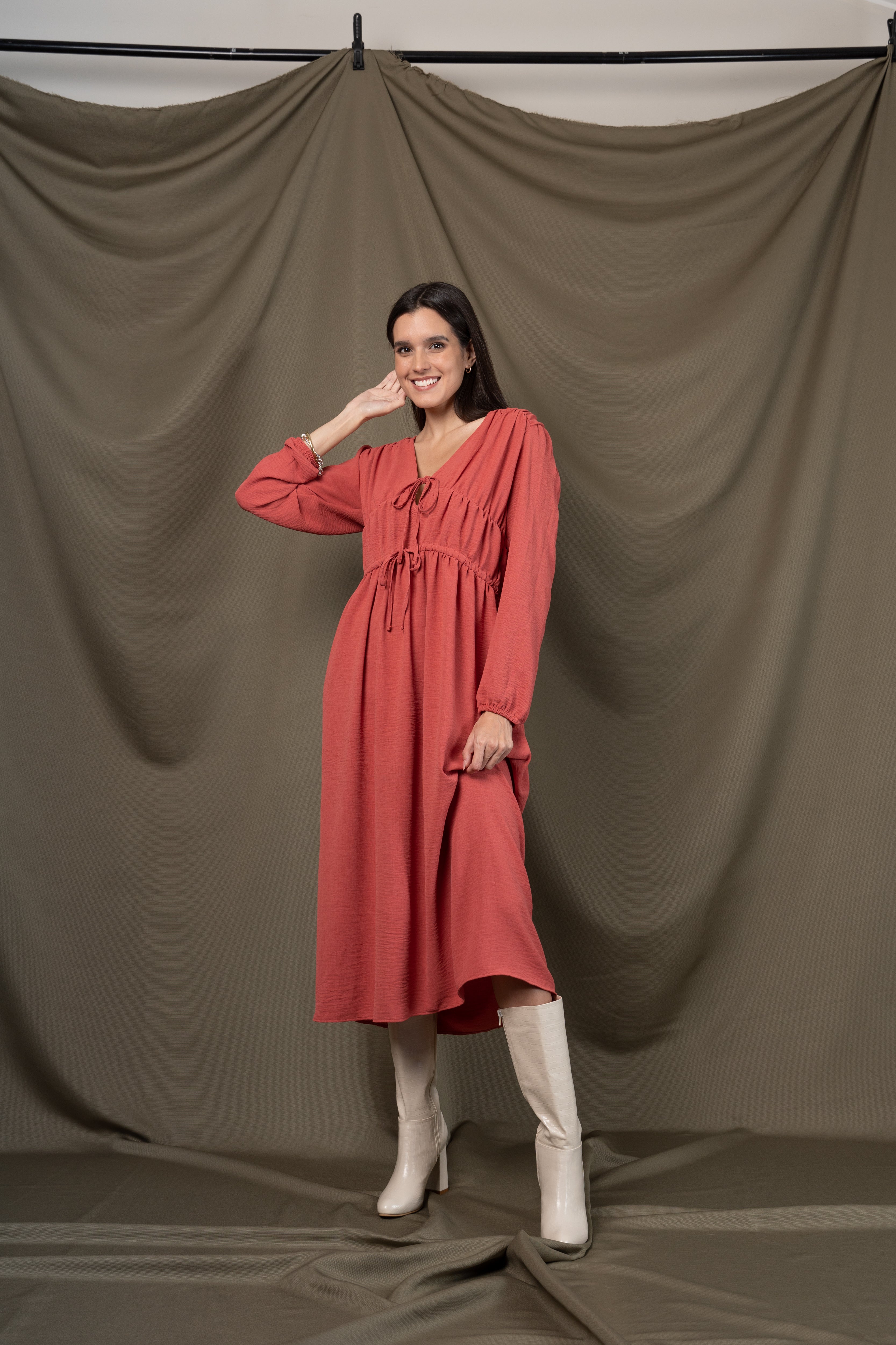 Vestido Angelina - Coral